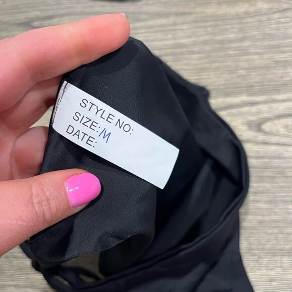 NWOT Jacques Designs Bathing Suit 2 Piece Bikini Padded Tie Bottom Black Medium - Picture 4 of 8